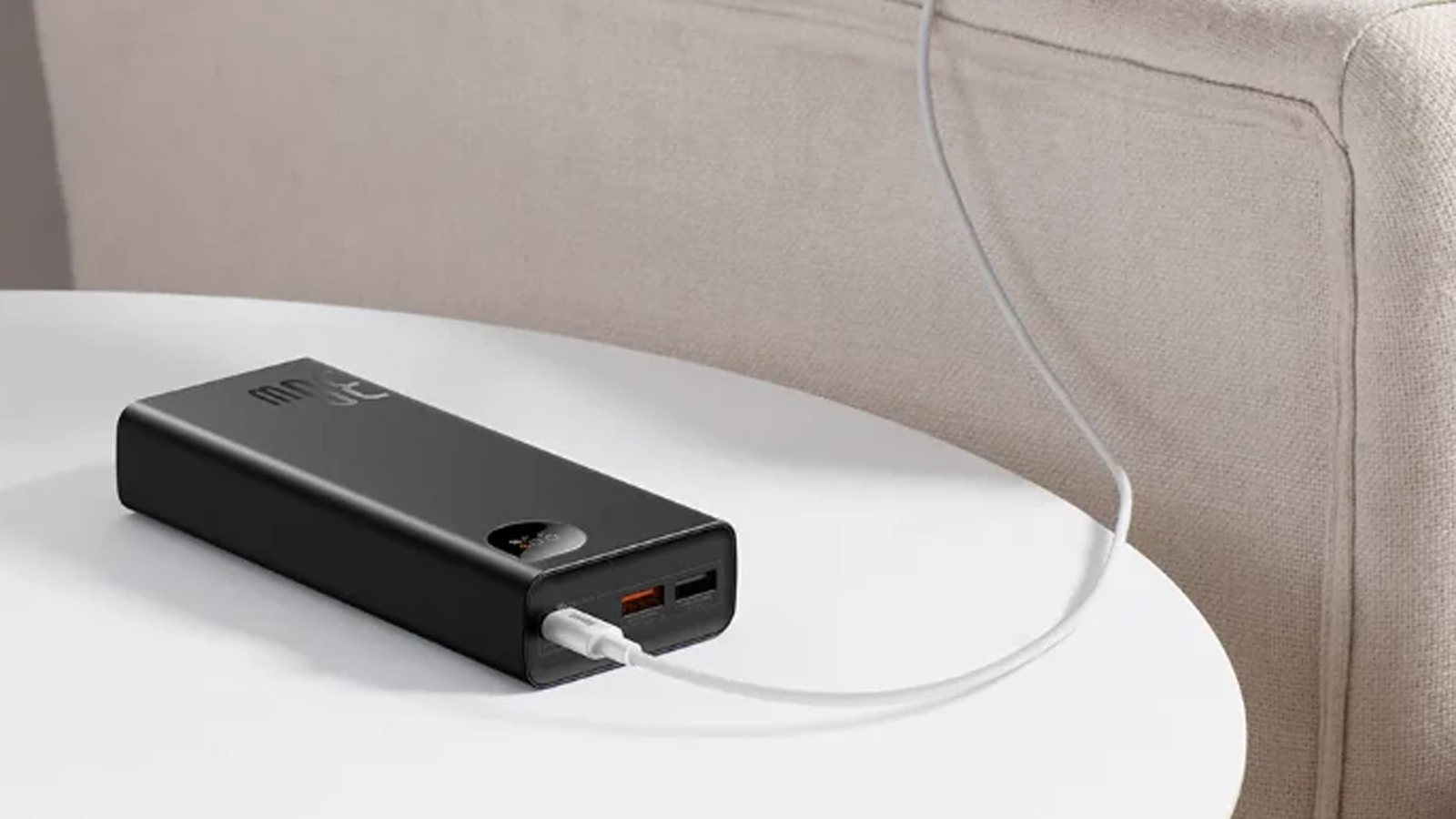 پاوربانک باسئوس مدل adaman ppad030001 با ظرفیت 20000 میلی آمپر ساعت توان 30 وات