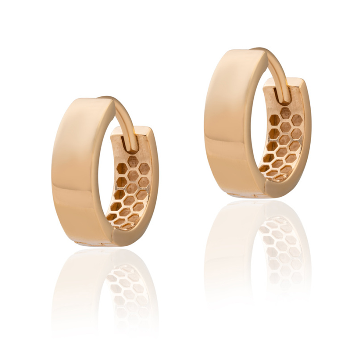 گوشواره طلا زنانه طرح کالکشن نیکا مدل حلقه ای ساده