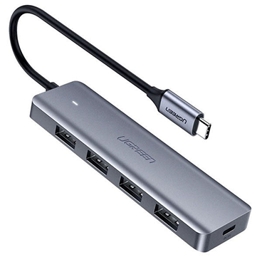 هاب USB-C یوگرین 4 پورت مدل CM219-خاکستری هاب USB-C یوگرین 4 پورت مدل CM219-خاکستری