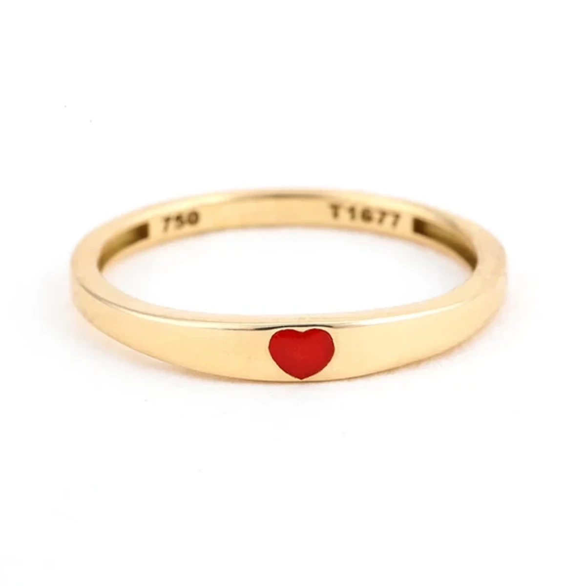 انگشتر طلا 18 عیار زنانه بان گالری مدل حلقه قلب سایز 53-1.60