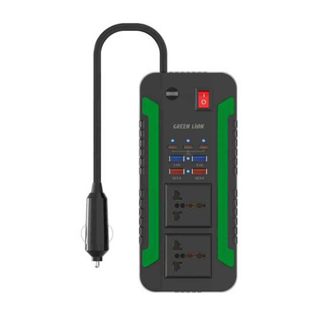 مبدل برق فندکی گرین لاین مدل Spark 300 GNSPI300WAT مبدل برق فندکی گرین لاین مدل Spark 300 GNSPI300WAT