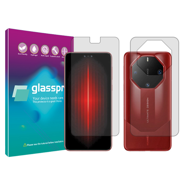 محافظ صفحه نمایش شفاف گلس پرو مدل Resistant مناسب برای گوشی موبایل هوآوی Mate 60 RS Ultimate به همراه محافظ پشت گوشی