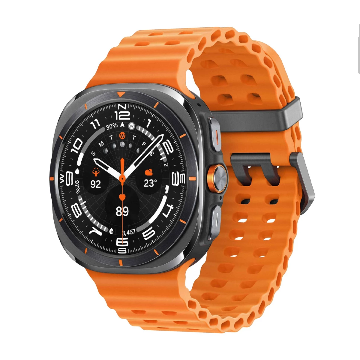 ساعت هوشمند مدل سامسونگ Galaxy Watch Ultra - های کپی -بدنه نقره ای بند سفید ساعت هوشمند مدل سامسونگ Galaxy Watch Ultra - های کپی -بدنه نقره ای بند سفید