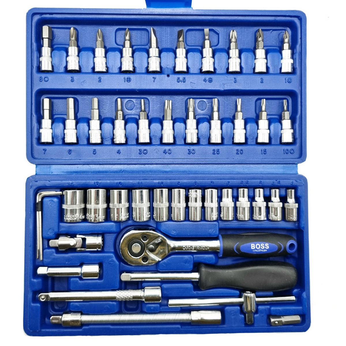 آچار بکس مدل CR-V مجموعه 46 عددی-آبی