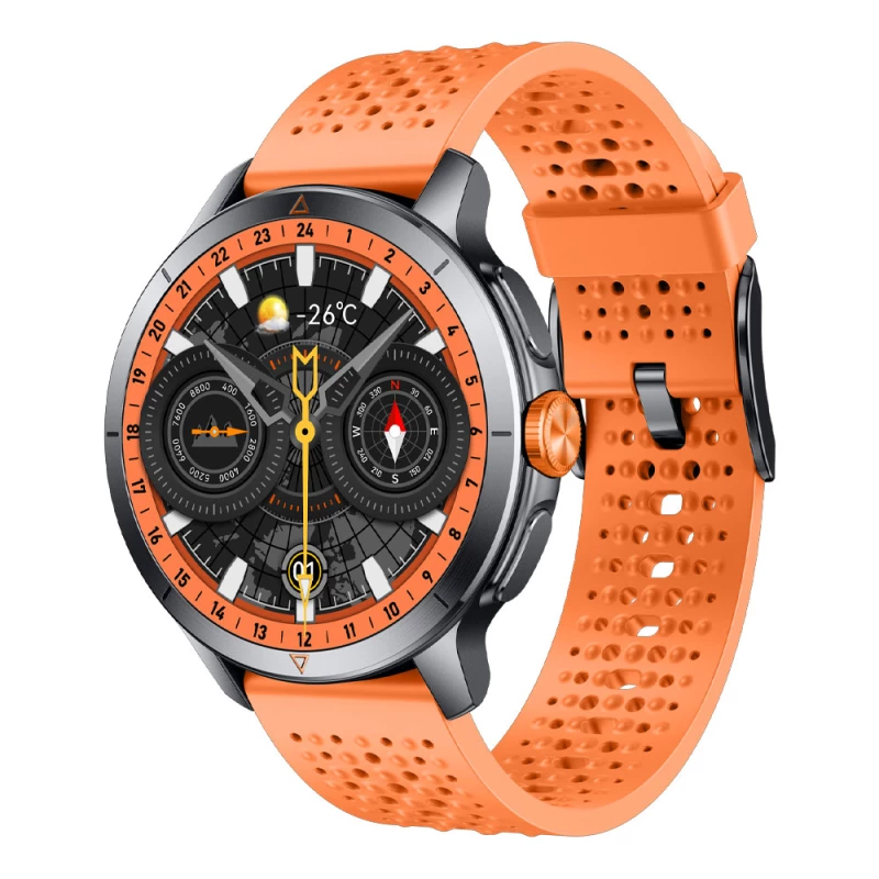 ساعت هوشمند گلوریمی مدل GX RACE-بدنه تیتانیوم بند خاکی