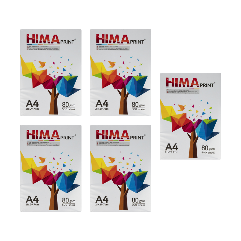 کاغذ A4 هیما کد H05-2 بسته 5 عددی کاغذ A4 هیما کد H05-2 بسته 5 عددی
