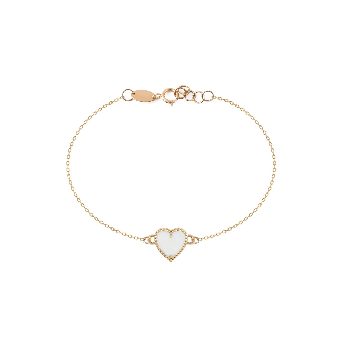 دستبند طلا زنانه بان گالری مدل قلب ونکلیف سفید صدفی-1.20 دستبند طلا زنانه بان گالری مدل قلب ونکلیف سفید صدفی-1.20