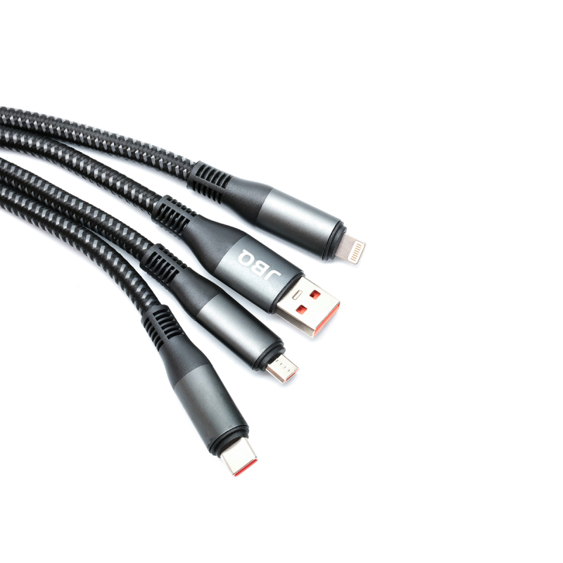 کابل تبدیل USB به Micro USB , Lightning , USB-C جی بی کیو مدل CA-633 طول 1 متر  کابل تبدیل USB به Micro USB , Lightning , USB-C جی بی کیو مدل CA-633 طول 1 متر