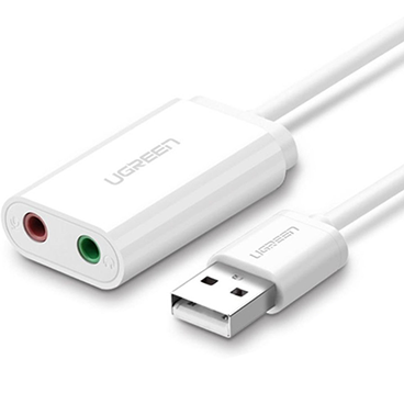 کابل تبدیل USB به جک 3.5 میلی متری صدا یوگرین US205 مدل 30143-سفید کابل تبدیل USB به جک 3.5 میلی متری صدا یوگرین US205 مدل 30143-سفید