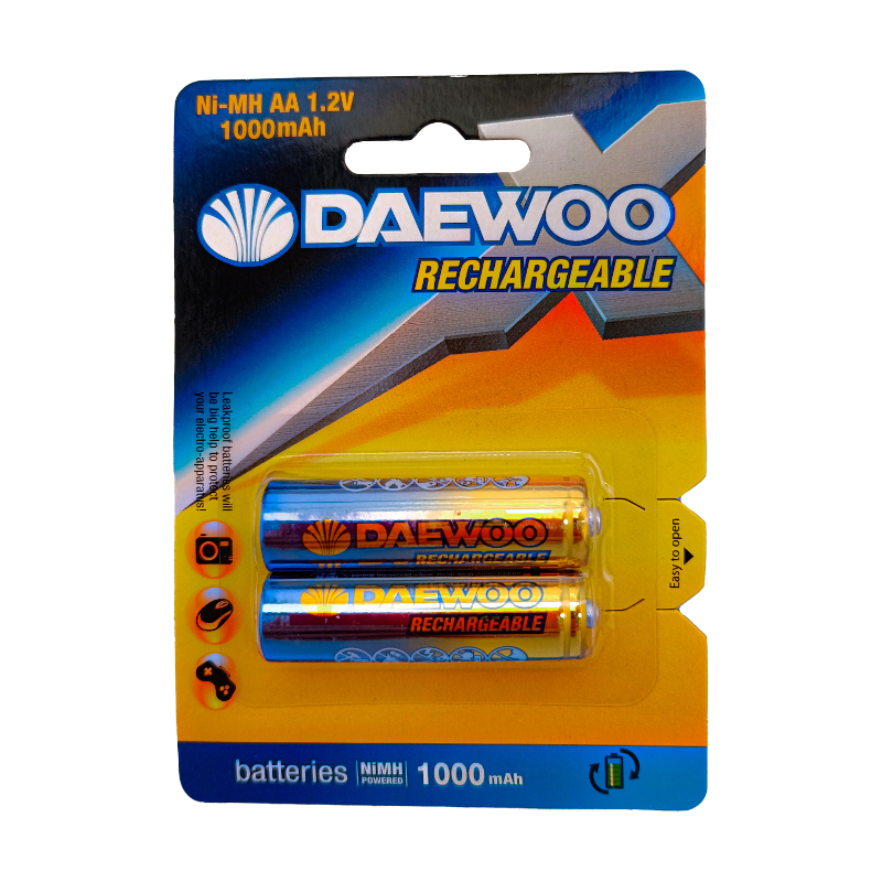 باتری قلمی قابل شارژ دوو مدل 1000Mah بسته دو عددی باتری قلمی قابل شارژ دوو مدل 1000Mah بسته دو عددی