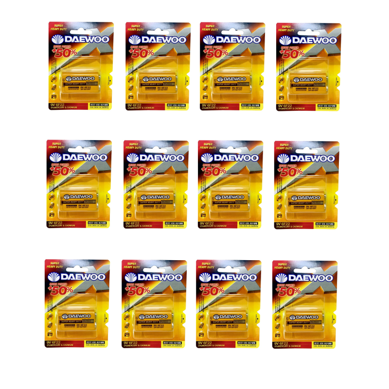 باتری کتابی دوو مدل Super Heavy Duty بسته 12 عددی باتری کتابی دوو مدل Super Heavy Duty بسته 12 عددی