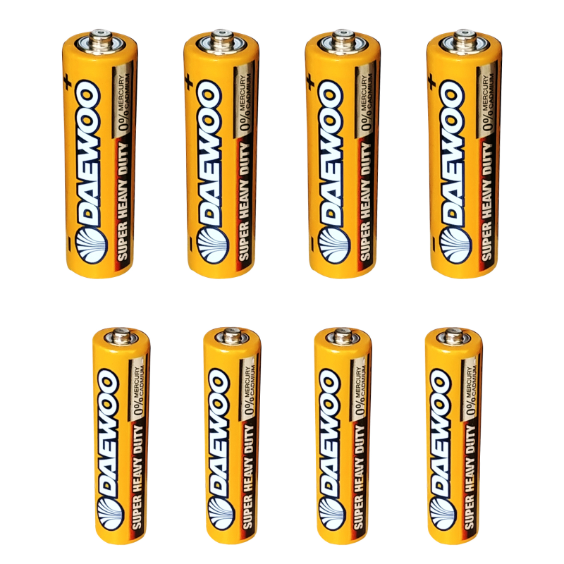 باتری قلمی و نیم قلمی دوو مدل Super Heavy Duty مجموعه 8 عددی باتری قلمی و نیم قلمی دوو مدل Super Heavy Duty مجموعه 8 عددی