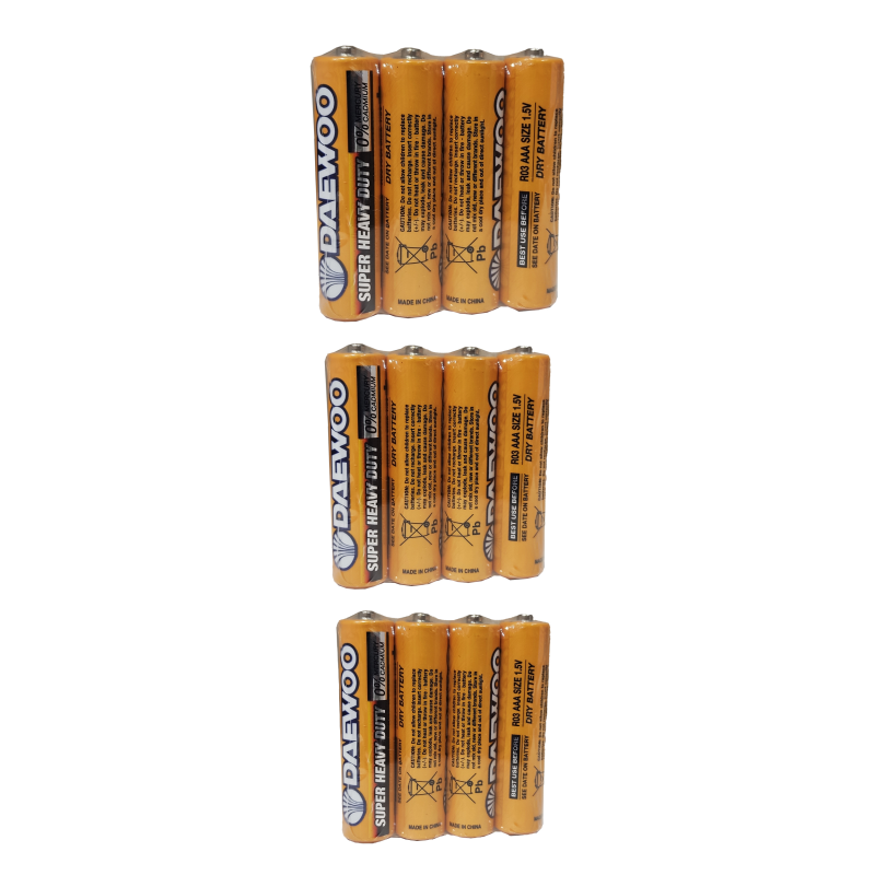 باتری نیم قلمی دوو مدل AAA-1.5V بسته 12 عددی