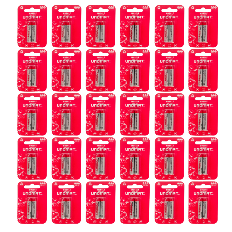 باتری نیم قلمی یونومات مدل super heavy duty بسته 60 عددی