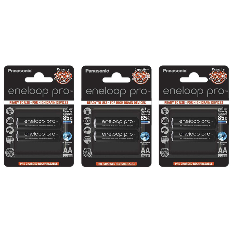 باتری قلمی قابل شارژ پاناسونیک مدل eneloop pro 2500mAh بسته 6 عددی باتری قلمی قابل شارژ پاناسونیک مدل eneloop pro 2500mAh بسته 6 عددی