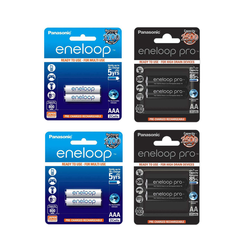 باتری قلمی و نیم قلمی قابل شارژ پاناسونیک مدل eneloop بسته 8 عددی باتری قلمی و نیم قلمی قابل شارژ پاناسونیک مدل eneloop بسته 8 عددی