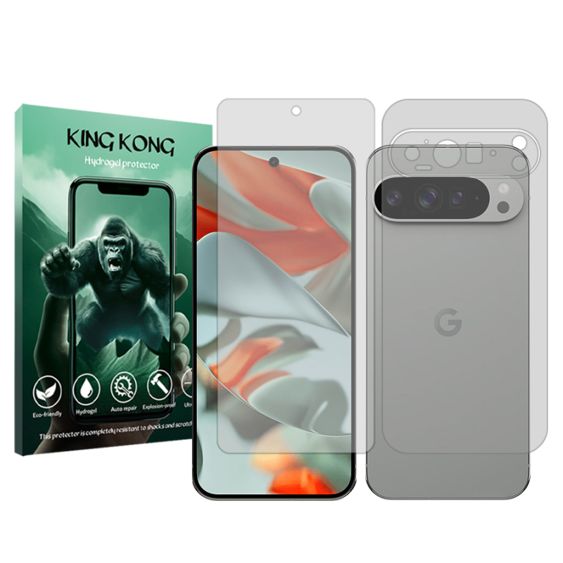 محافظ صفحه نمایش شفاف کینگ کونگ مدل Tough مناسب برای گوشی موبایل گوگل Pixel 9 Pro XL به همراه محافظ پشت گوشی محافظ صفحه نمایش شفاف کینگ کونگ مدل Tough مناسب برای گوشی موبایل گوگل Pixel 9 Pro XL به همراه محافظ پشت گوشی