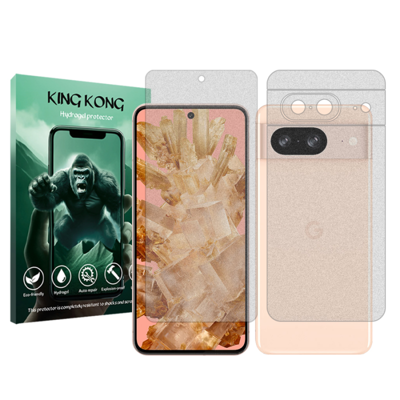 محافظ صفحه نمایش مات کینگ کونگ مدل Tough مناسب برای گوشی موبایل گوگل Pixel 8 به همراه محافظ پشت گوشی