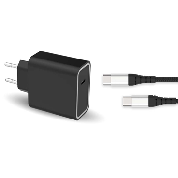 شارژر دیواری فورس مدل FPLICS65WGANCBLCCB توان 65 وات + کابل USB-C