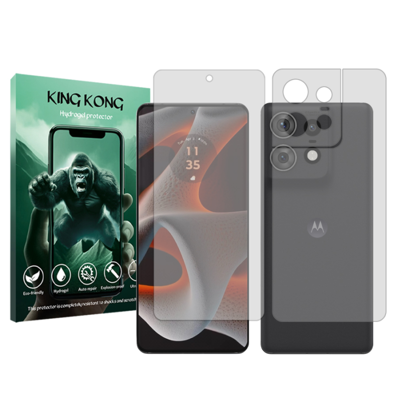 محافظ صفحه نمایش شفاف کینگ کونگ مدل Tough مناسب برای گوشی موبایل موتورولا Edge 50 Pro به همراه محافظ پشت گوشی محافظ صفحه نمایش شفاف کینگ کونگ مدل Tough مناسب برای گوشی موبایل موتورولا Edge 50 Pro به همراه محافظ پشت گوشی