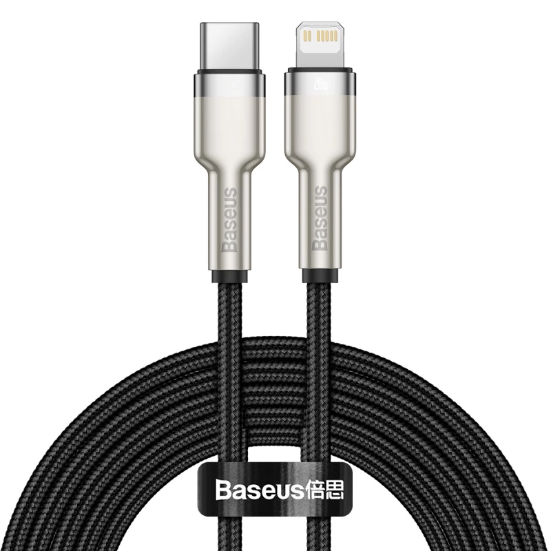 کابل تایپ سی به لایتنینگ باسئوس مدل Cafule series metal data cable PD طول 2 متر-مشکی کابل تایپ سی به لایتنینگ باسئوس مدل Cafule series metal data cable PD طول 2 متر-مشکی