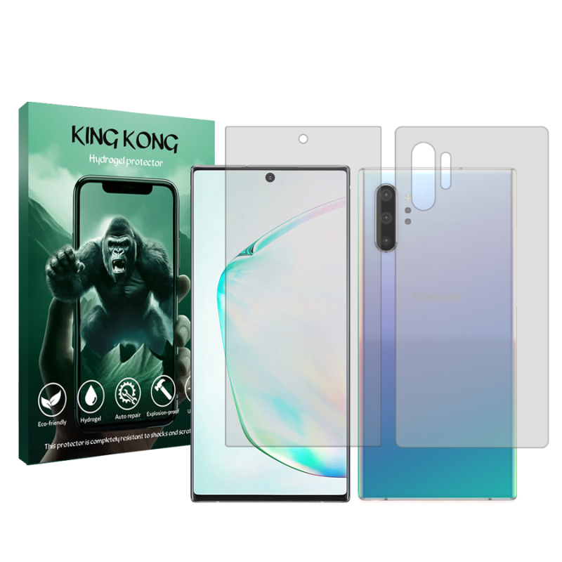 محافظ صفحه نمایش شفاف کینگ کونگ مدل Tough مناسب برای گوشی موبایل سامسونگ Galaxy Note 10 Plus 5G به همراه محافظ پشت گوشی محافظ صفحه نمایش شفاف کینگ کونگ مدل Tough مناسب برای گوشی موبایل سامسونگ Galaxy Note 10 Plus 5G به همراه محافظ پشت گوشی