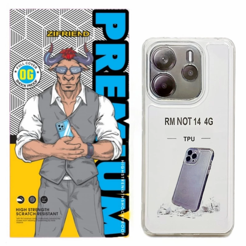 کاور گوشی شیائومی Redmi Note 14 4G زیفرند مدل ژله ای محافظ لنز دار-بی رنگ شفاف کاور گوشی شیائومی Redmi Note 14 4G زیفرند مدل ژله ای محافظ لنز دار-بی رنگ شفاف