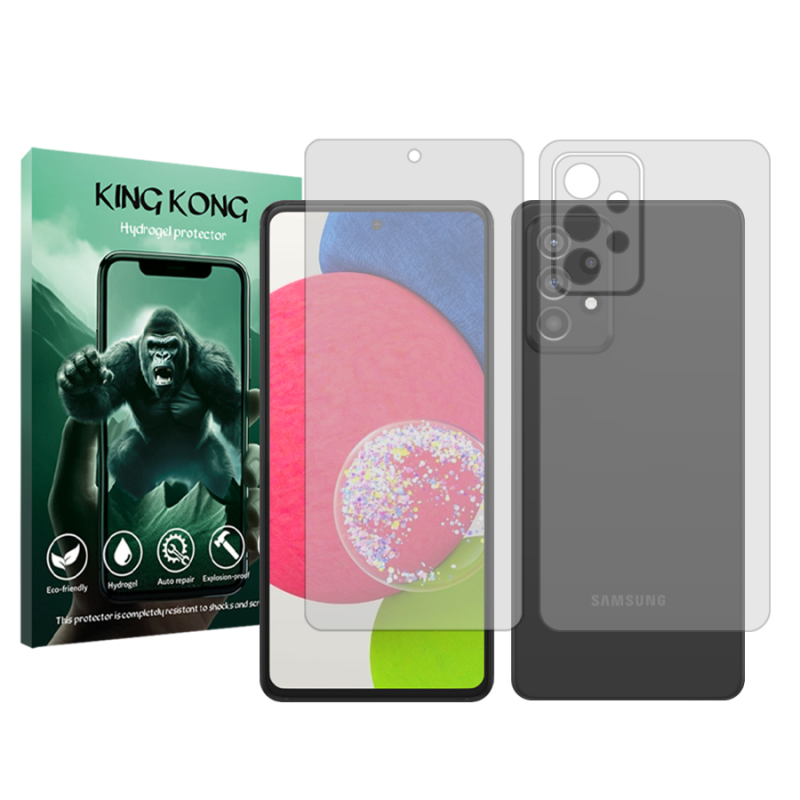 محافظ صفحه نمایش شفاف کینگ کونگ مدل Tough مناسب برای گوشی موبایل سامسونگ Galaxy A52s 5G به همراه محافظ پشت گوشی محافظ صفحه نمایش شفاف کینگ کونگ مدل Tough مناسب برای گوشی موبایل سامسونگ Galaxy A52s 5G به همراه محافظ پشت گوشی