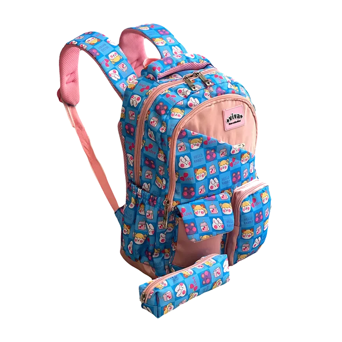 کوله پشتی ویوا مدل VIVA3940 همراه با جامدادی-آبی