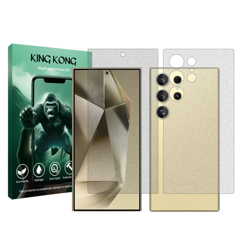محافظ صفحه نمایش مات گوشی سامسونگ Galaxy S24 Ultra کینگ کونگ مد‌ل Tough به همراه محافظ پشت گوشی