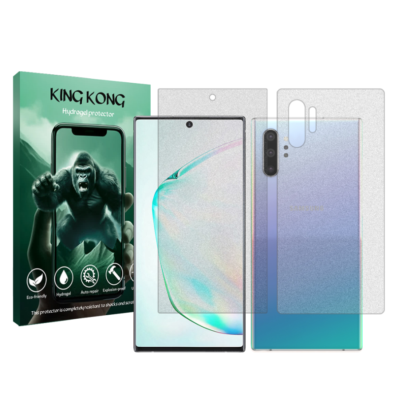 محافظ صفحه نمایش مات کینگ کونگ مدل Tough مناسب برای گوشی موبایل سامسونگ Galaxy Note 10 Plus 5G به همراه محافظ پشت گوشی محافظ صفحه نمایش مات کینگ کونگ مدل Tough مناسب برای گوشی موبایل سامسونگ Galaxy Note 10 Plus 5G به همراه محافظ پشت گوشی