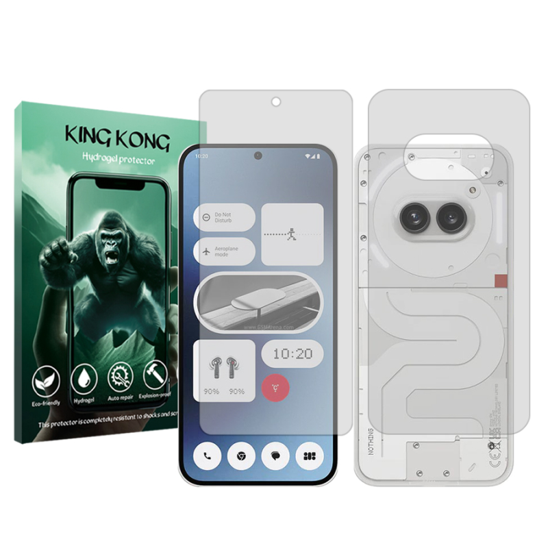 محافظ صفحه نمایش شفاف کینگ کونگ مدل Tough مناسب برای گوشی موبایل ناتینگ Phone 2a به همراه محافظ پشت گوشی محافظ صفحه نمایش شفاف کینگ کونگ مدل Tough مناسب برای گوشی موبایل ناتینگ Phone 2a به همراه محافظ پشت گوشی