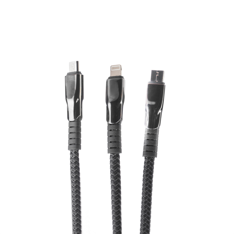 کابل تبدیل USB-C , LIGHTNING , MICROUSB جی بی کیو مدل DT-U33 طول 1.5 متر کابل تبدیل USB-C , LIGHTNING , MICROUSB جی بی کیو مدل DT-U33 طول 1.5 متر