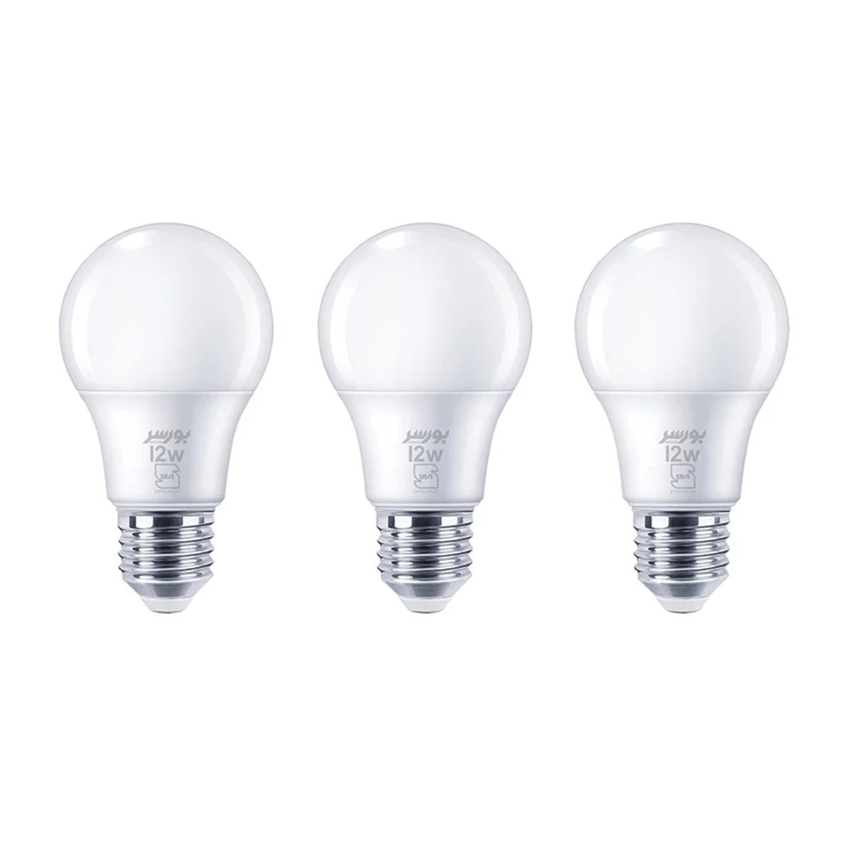 لامپ LED حبابی 12 وات بورسر مدل A65 پایه E27 پک 3 عدد-آفتابی