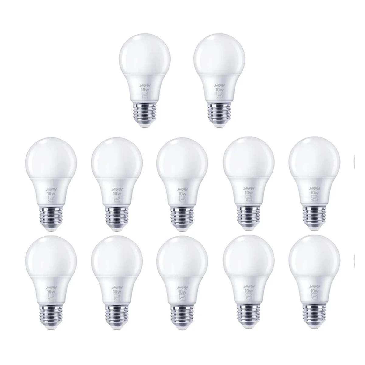 لامپ LED حبابی 10 وات بورسر مدل A60 پایه E27 پک 10 عدد-آفتابی