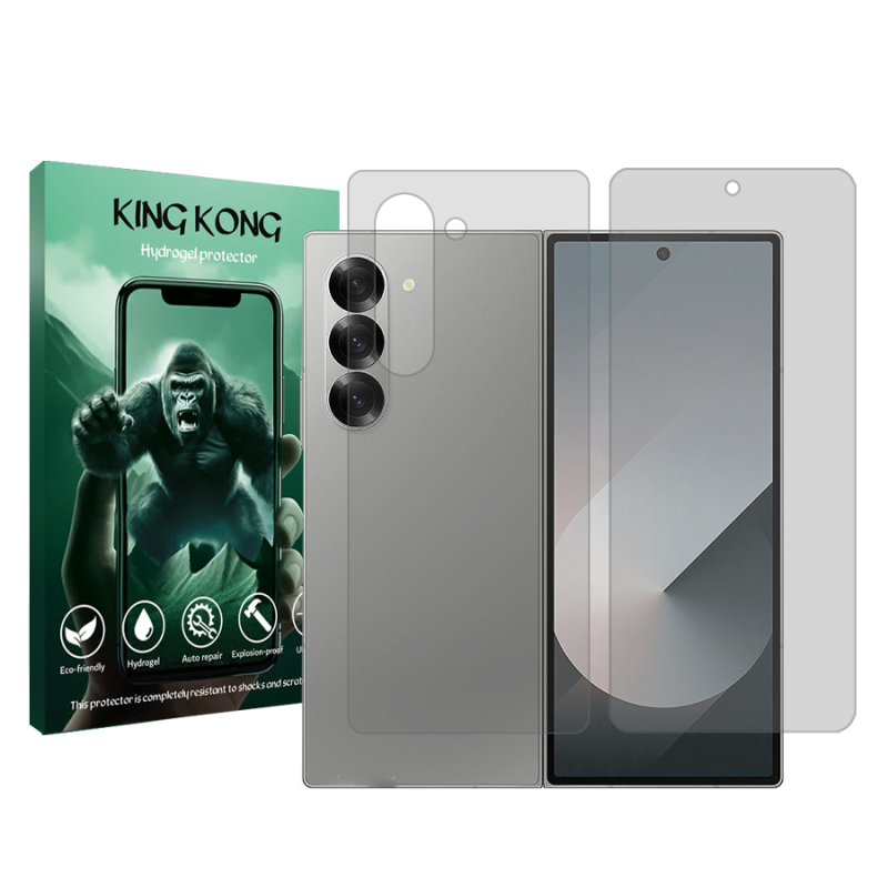 محافظ صفحه نمایش شفاف کینگ کونگ مدل Tough مناسب برای گوشی موبایل سامسونگ Galaxy Z Fold6 به همراه محافظ پشت گوشی محافظ صفحه نمایش شفاف کینگ کونگ مدل Tough مناسب برای گوشی موبایل سامسونگ Galaxy Z Fold6 به همراه محافظ پشت گوشی
