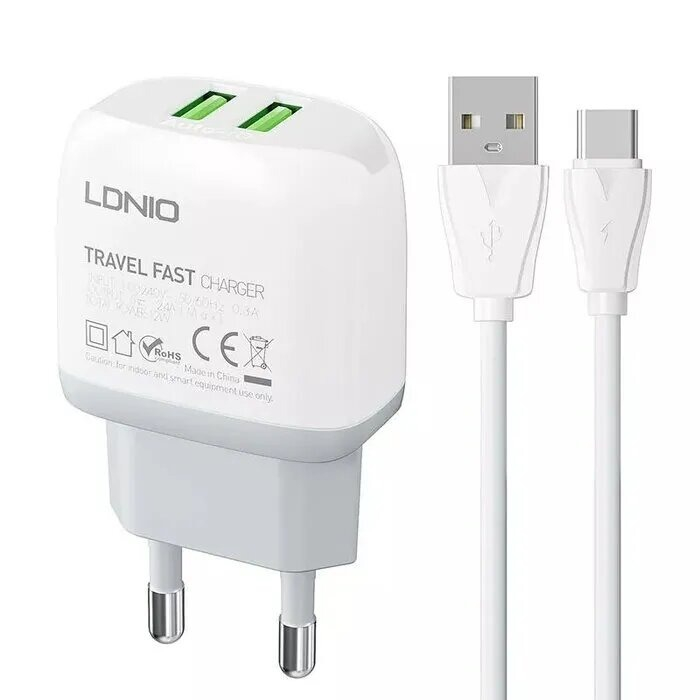 شارژر دیواری الدینیو مدل A2219 به همراه کابل تبدیل USB-C شارژر دیواری الدینیو مدل A2219 به همراه کابل تبدیل USB-C
