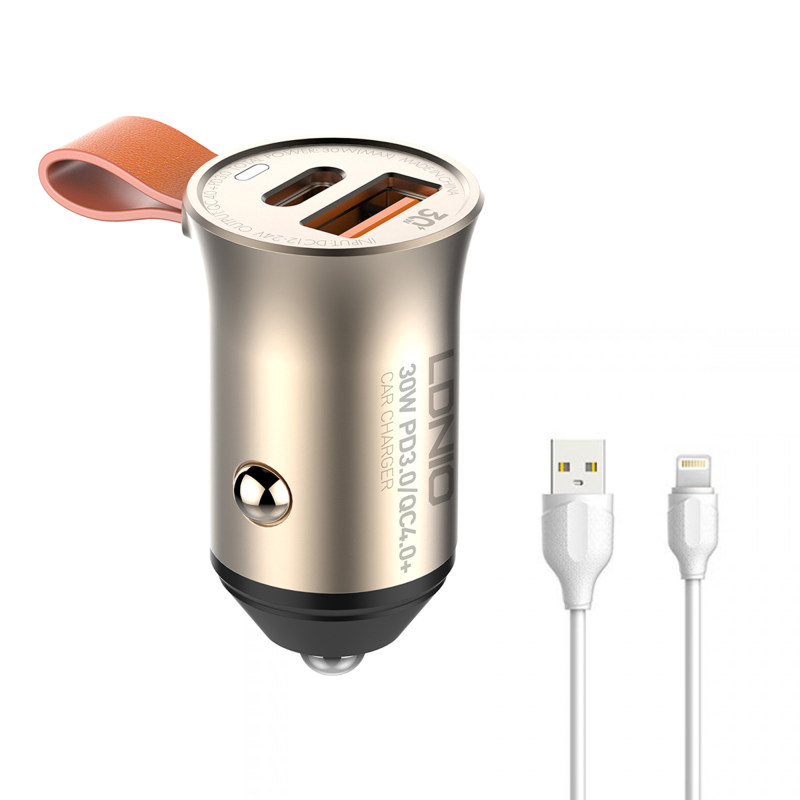 شارژر فندکی الدینیو مدل C506Q-30W به همراه کابل تبدیل USB-C شارژر فندکی الدینیو مدل C506Q-30W به همراه کابل تبدیل USB-C