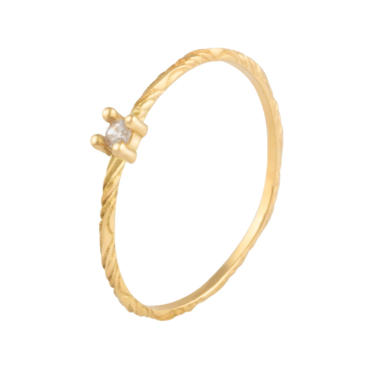 انگشتر طلای زنانه 18 عیار بان گالری مدل سولیتر هاشور سفید-0.65 انگشتر طلای زنانه 18 عیار بان گالری مدل سولیتر هاشور سفید-0.65