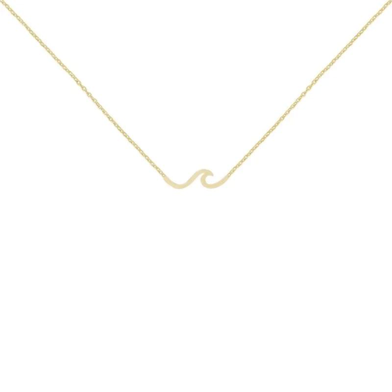 گردنبند طلا 18 عیار زنانه قو طلایی طرح موج گردنبند طلا 18 عیار زنانه قو طلایی طرح موج