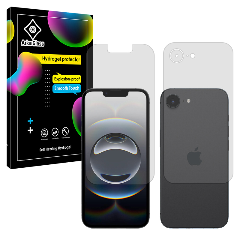 محافظ صفحه نمایش مات آرکا گلس مدل Tough مناسب برای گوشی موبایل اپل iPhone 16e به همراه محافظ پشت گوشی