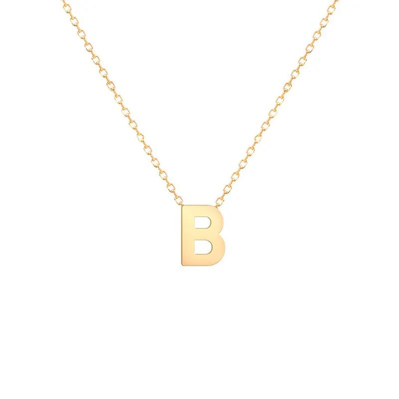 گردنبند طلا 18 عیار طرح حرف B با فونت ساده