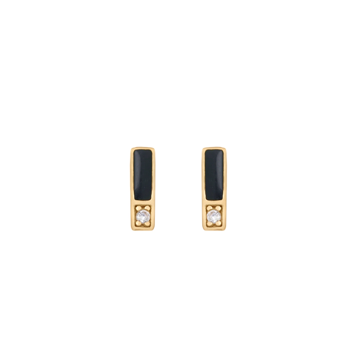 گوشواره طلای 18 عیار بان گالری مدل لیانا مشکی گوشواره طلای 18 عیار بان گالری مدل لیانا مشکی