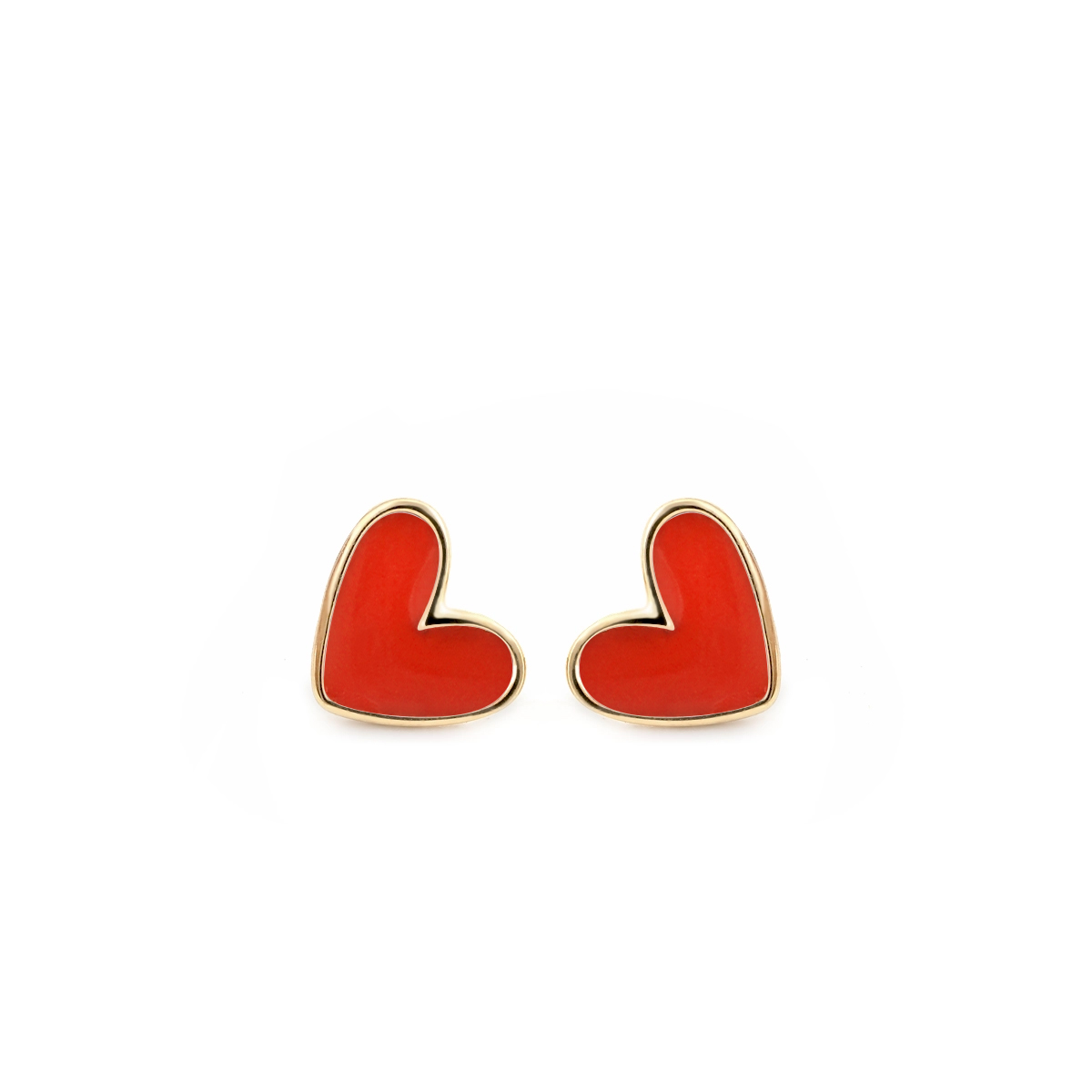 گوشواره طلای 18 عیار بان گالری مدل قلب آبنباتی گوشواره طلای 18 عیار بان گالری مدل قلب آبنباتی