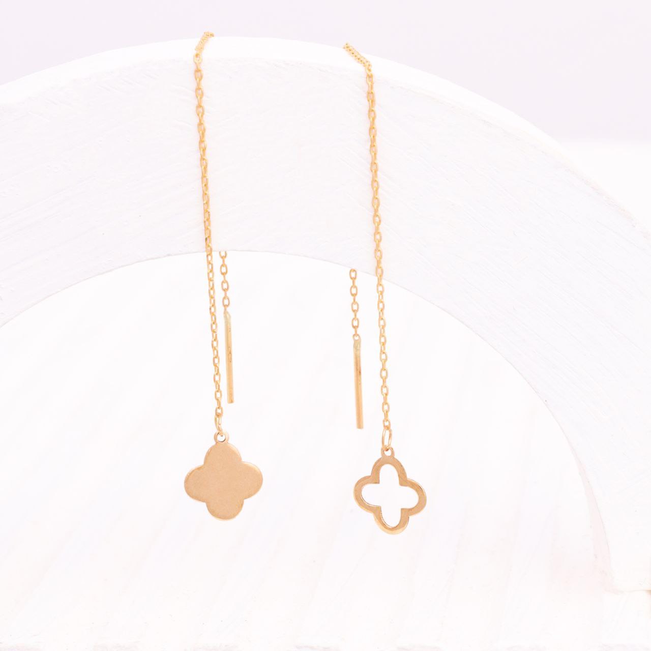 گوشواره بخیه ای طلا 18 عیار زنانه قو طلایی طرح ونکلیف مینیمال گوشواره بخیه ای طلا 18 عیار زنانه قو طلایی طرح ونکلیف مینیمال