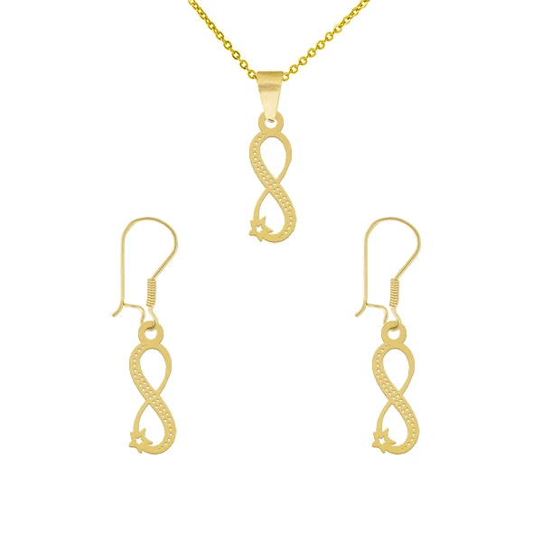 نیم ست طلا 18 عیار زنانه کامک مدل بینهایت نیم ست طلا 18 عیار زنانه کامک مدل بینهایت