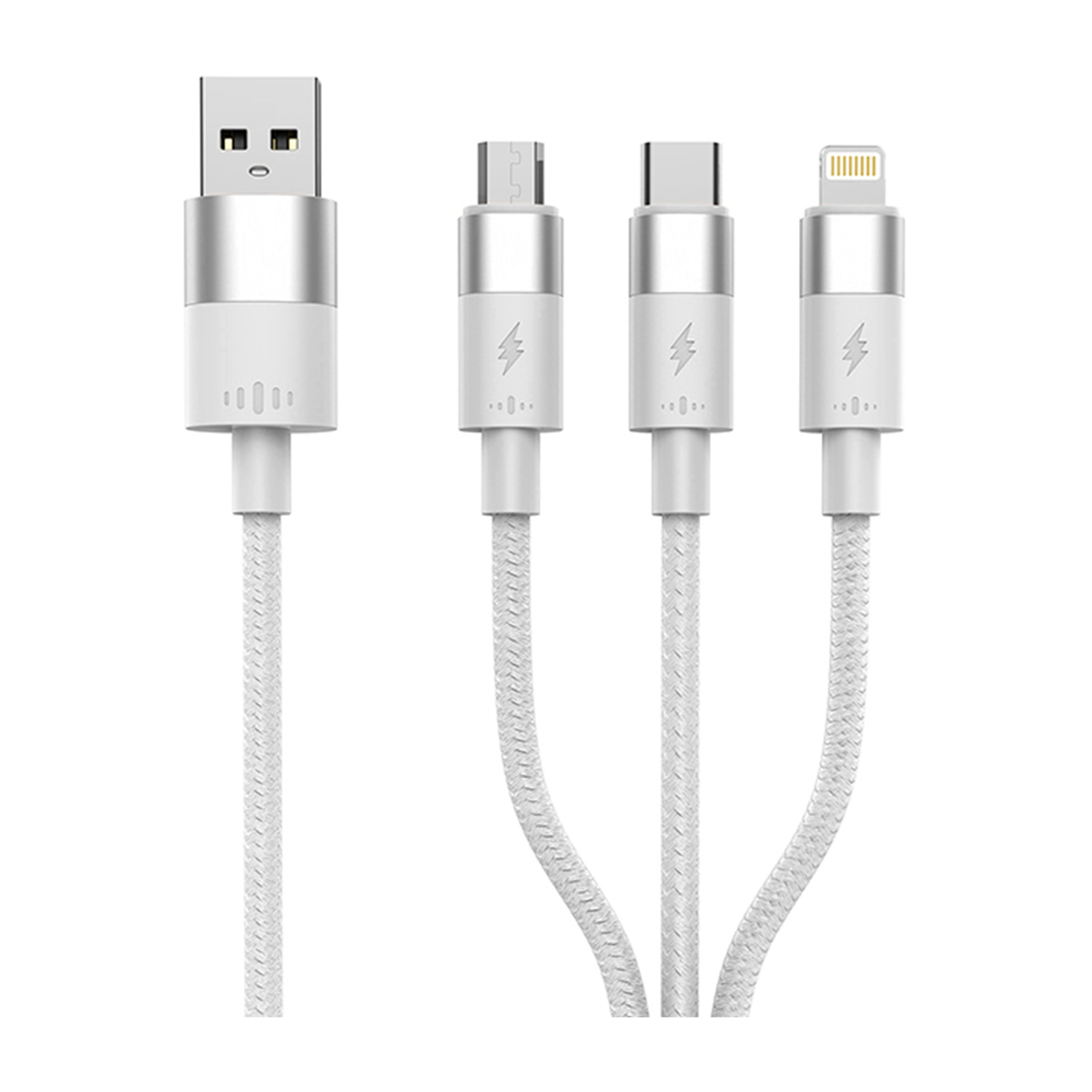 کابل لایتنینگ / تایپ سی / micro-USB سیکنای مدل VO-05 طول 1.2 متر کابل لایتنینگ / تایپ سی / micro-USB سیکنای مدل VO-05 طول 1.2 متر