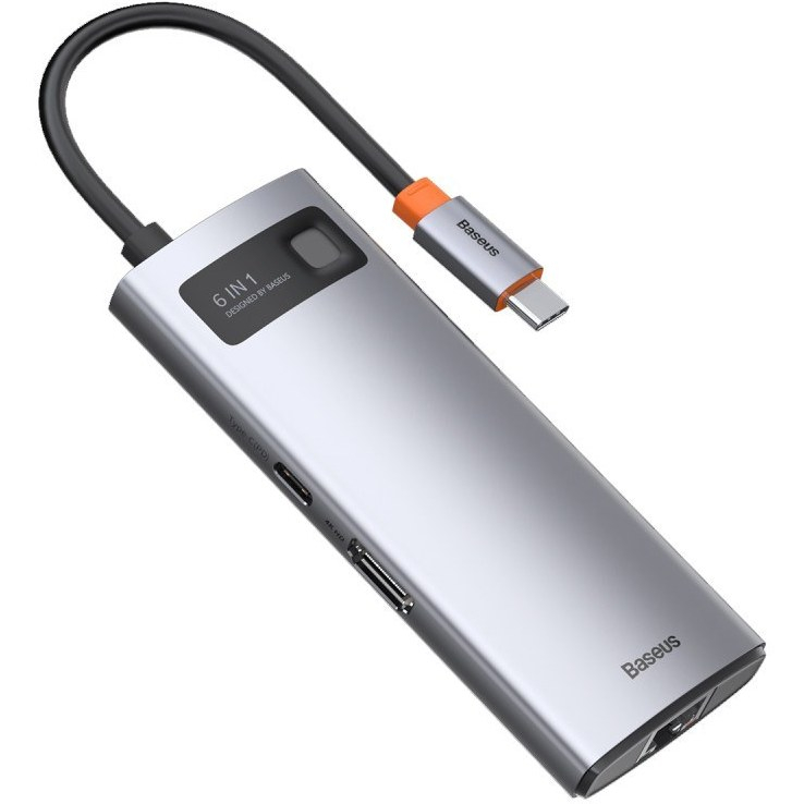 هاب USB-C باسئوس 6 پورت مدل C HUB WKWG000003