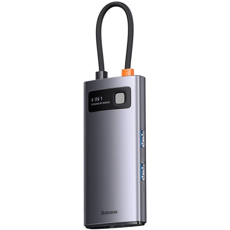 هاب USB-C باسئوس 4 پورت مدل metal gleam series CAHUB-CY0G