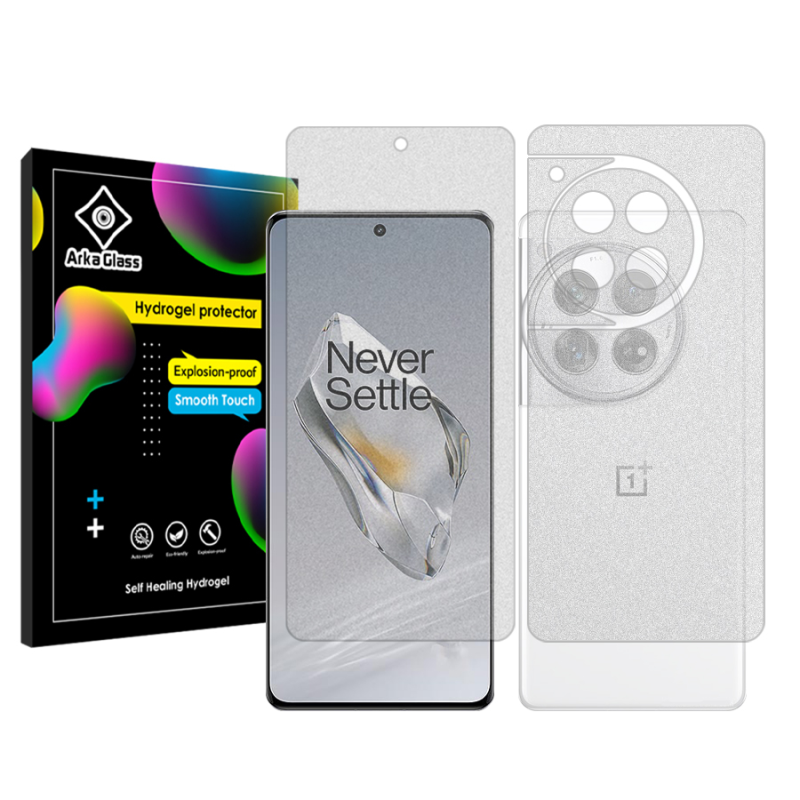 محافظ صفحه نمایش مات آرکا گلس مدل Tough مناسب برای گوشی موبایل وان پلاس 12 به همراه محافظ پشت گوشی